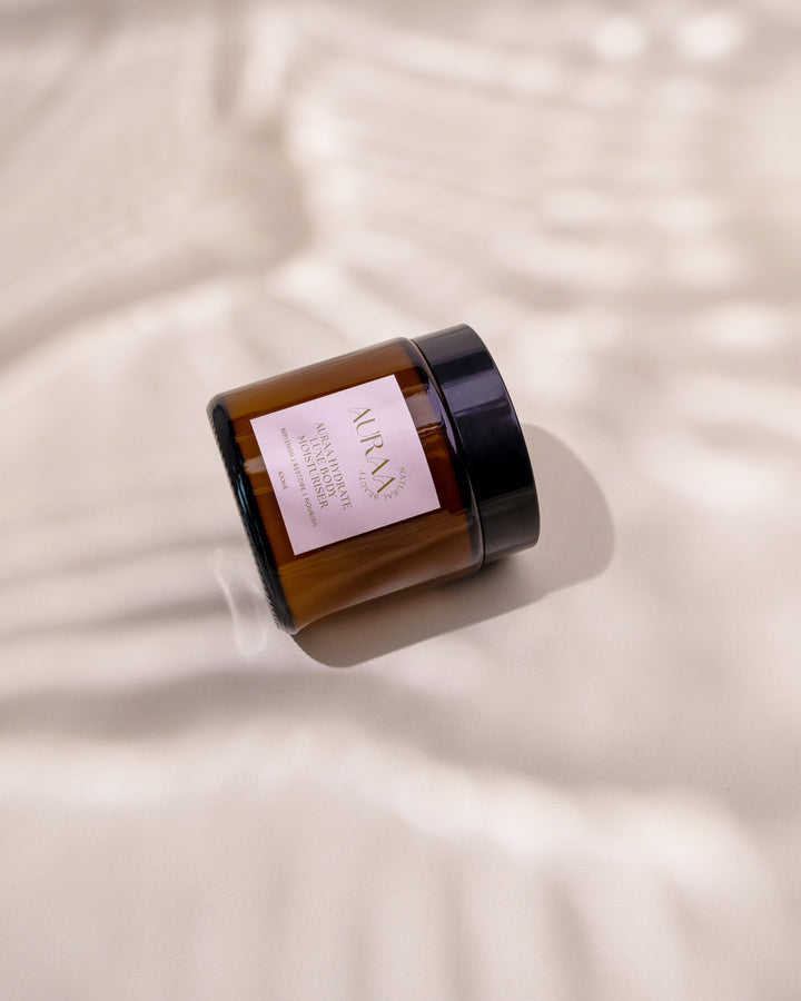 Auraa Hydrate Luxe Skin Moisturiser jar - natural moisturiser with camel hump fat, made in Australia